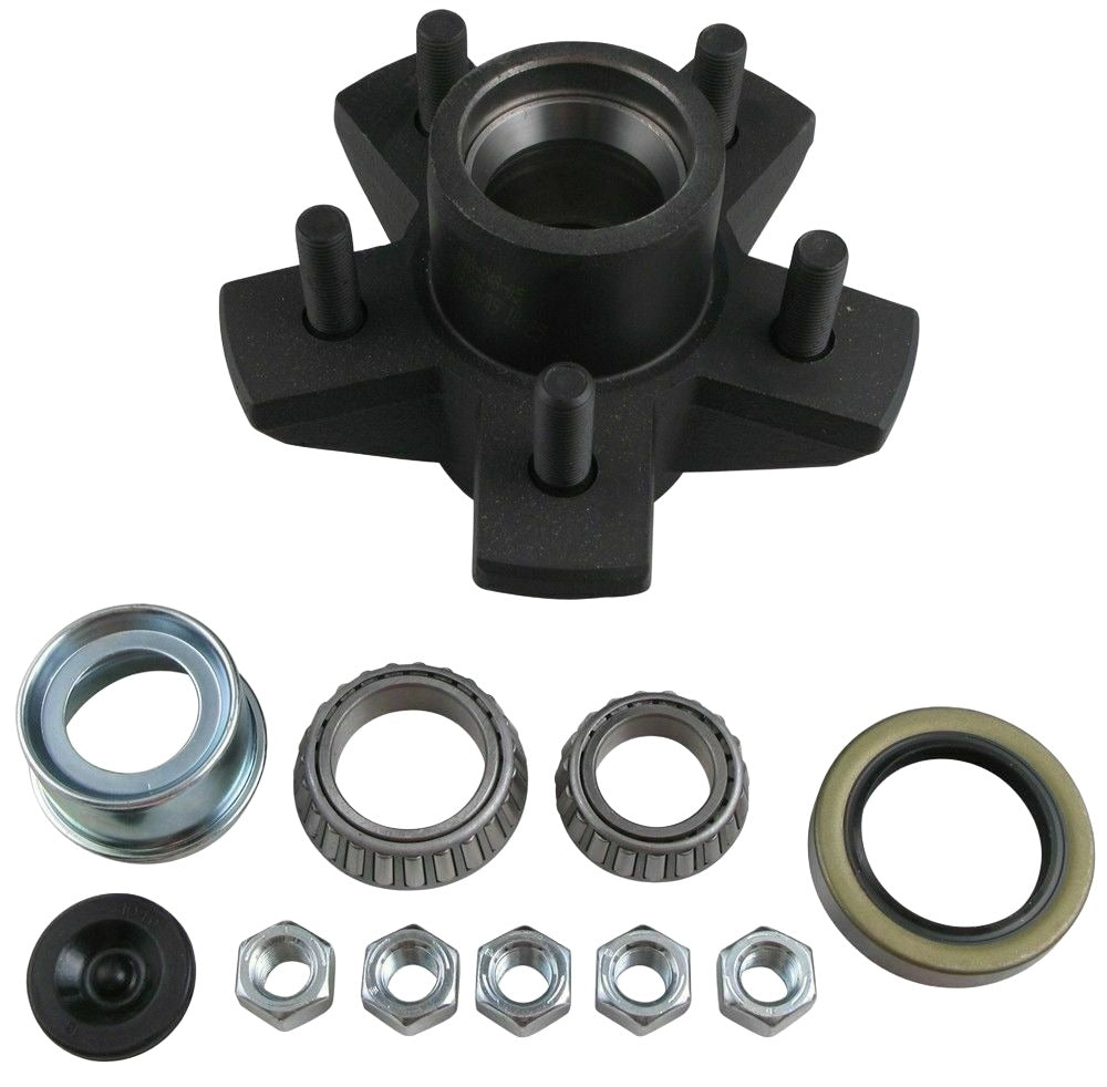 1- Genuine Dexter 5x4.75 Hub with 3500# Bearing Kit Replace Trailer Idler Axle (824810-KIT)