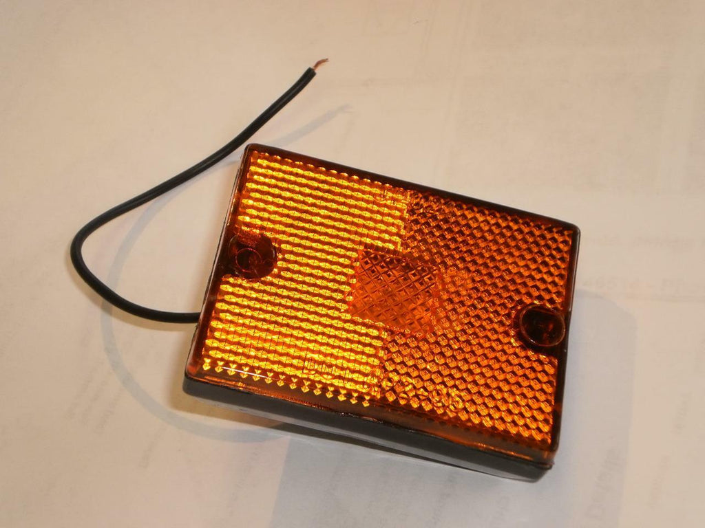 TWO-2 LED Amber Marker Clearance Light Reflective 2x2 3/4"  square stud trailer (J-1025-A2-LOT2)