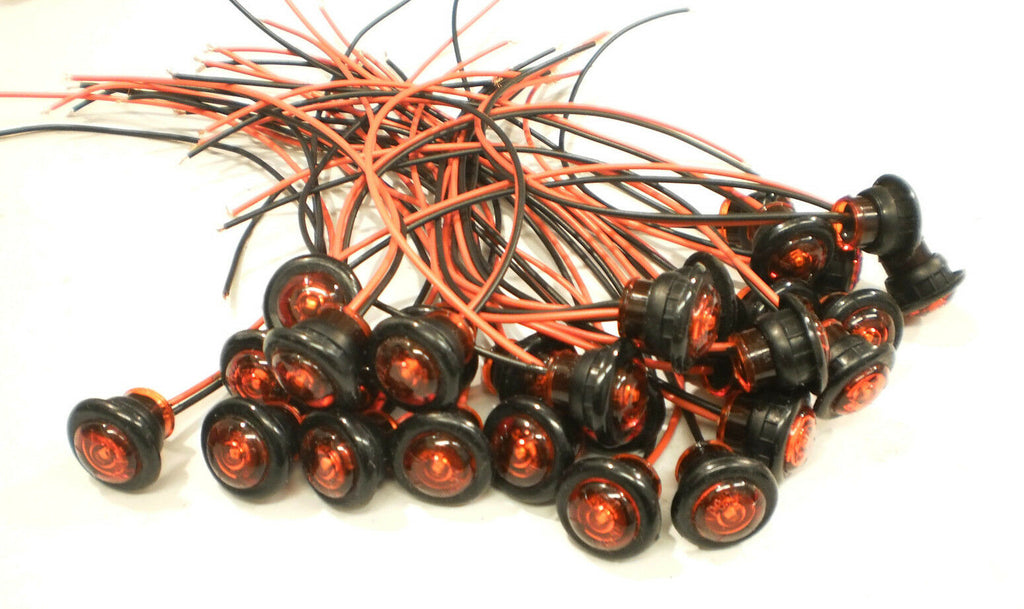 25-  3/4" Red LED Clearance Side Marker Bullet Trailer Truck Light PC Fire Eye (J-51-R-L25)