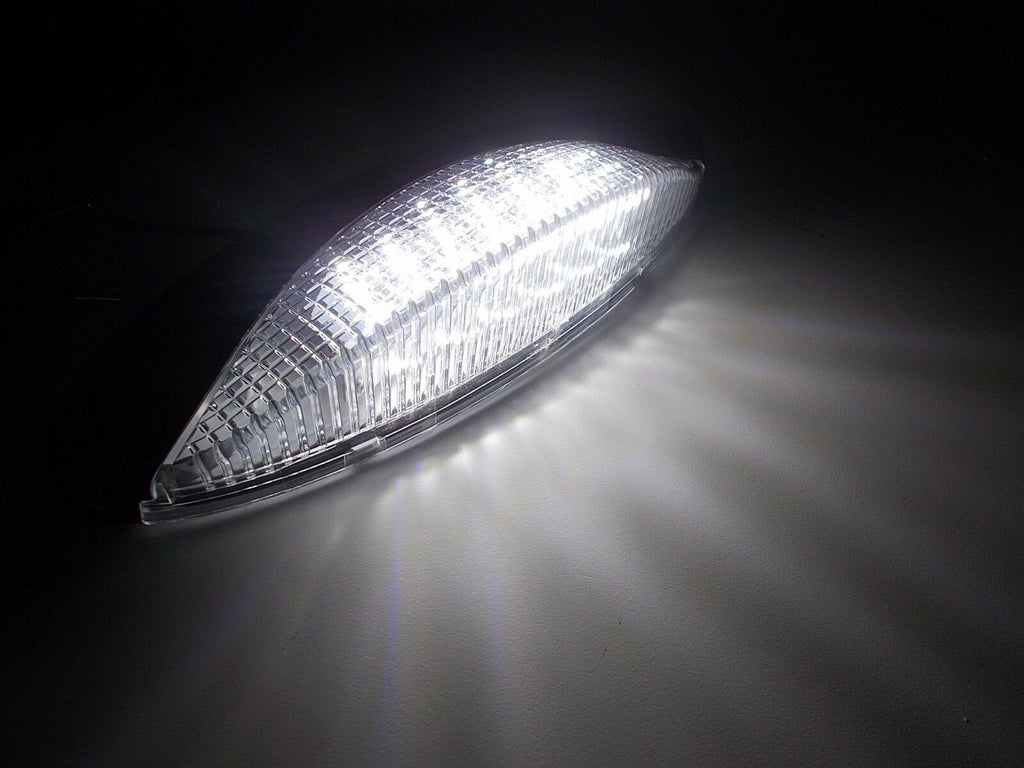 Kaper II Euro Style RV Porch LED Light White 18 Diode Surface Mount Black Base (L17-0004B)