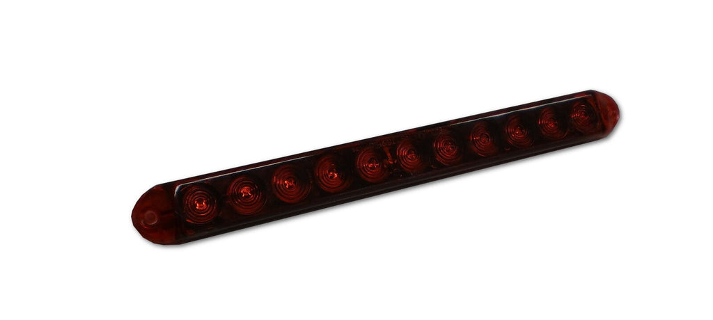 15" Red Lens Hi Mount Center ID Bar 11 LED Stop Turn Tail Light Trailer Truck RV (J-5354-R)