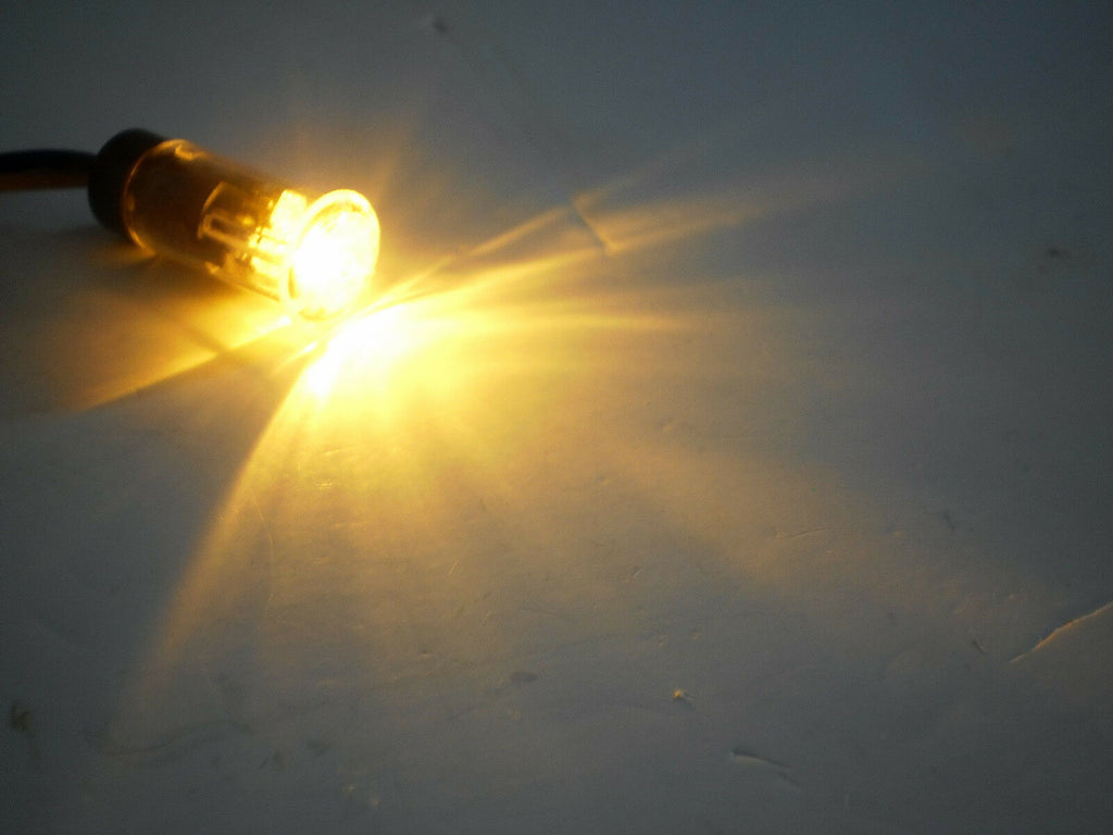 1/2" Amber Clear LED Indicator Light Recess Marker Trailer Dash Car Truck Accent (010-1500-1)