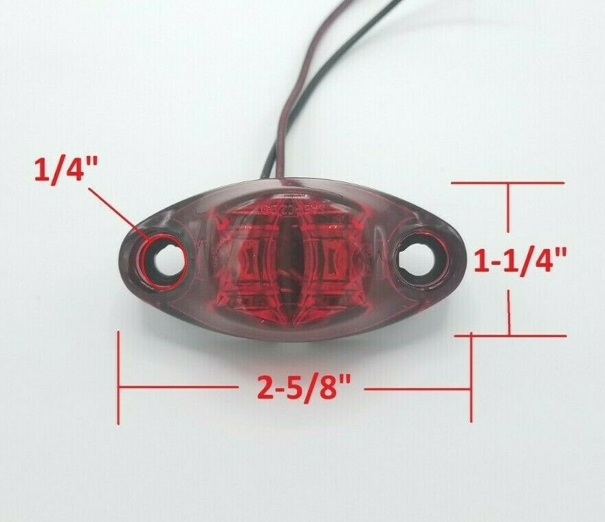 Red LED Oval Dragon's Eye 2 Diode Red Lens/Light Marker Clearance Trailer (L04-0072R)