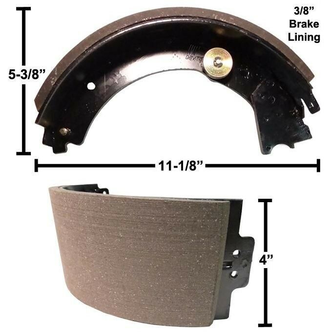 Dexter 12-1/4" x 4" Right Hand Shoe Set 10kHD Cast Plate Trailer Axle Brakes (K71-500-00)