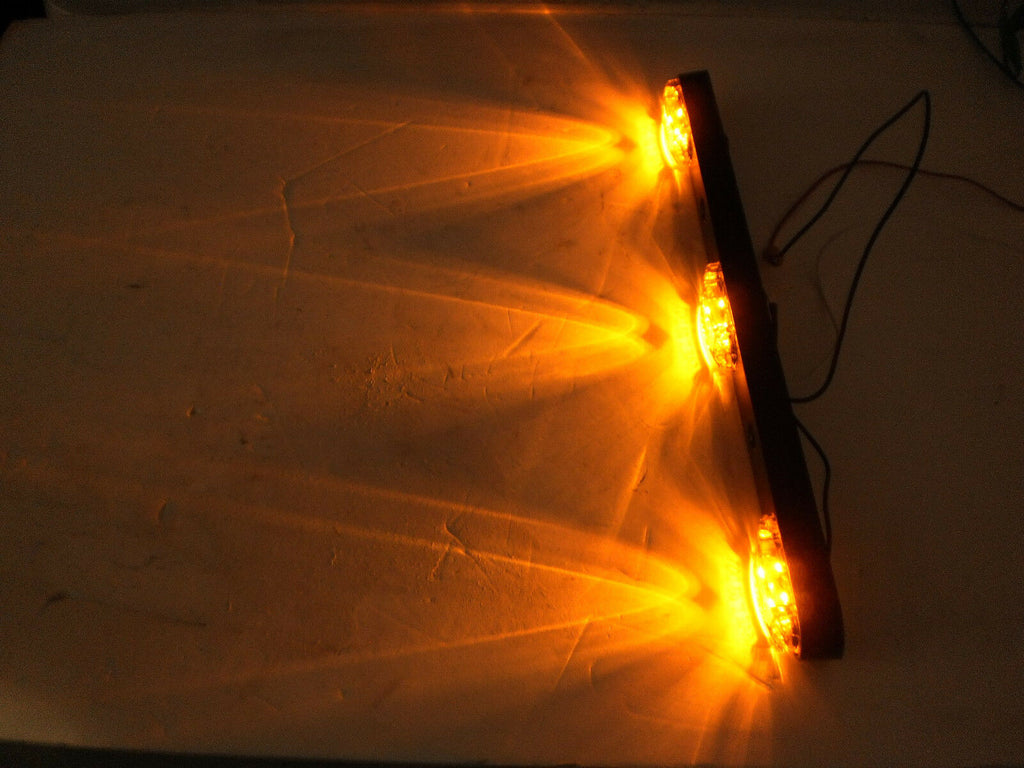 1 - LED 3 Light ID Bar Amber 1 x 2.5 Oval Trailer Truck Flatbed RV Bright Cargo (J-555-A)