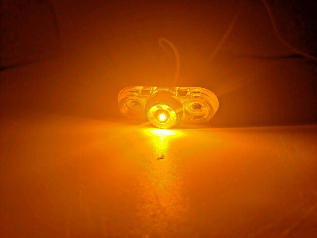PC Rated Micro LED Trailer Side Marker Amber Clear Light  (J-57-ACS)