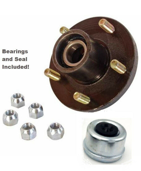 Trailer Hub Kit 2000 lb Axle 5 Lug Idler 5 on 4.5 Bolt Pattern