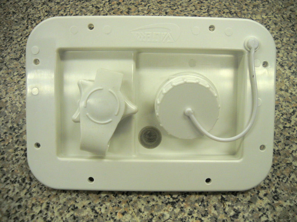 Valterra White Gravity City Water Inlet Hatch Camper Rv Trailer (VAL2001BU)