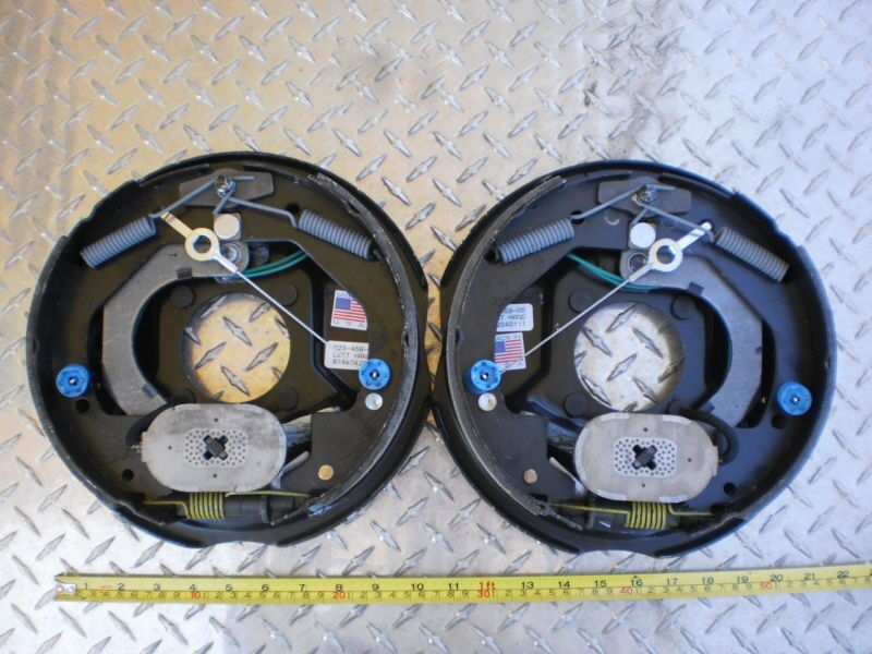 Pair 10" Dexter 3500 Nev-R-Adjust Electric Trailer Brake Never Adjust Pair Self (23-468 + 23-469)