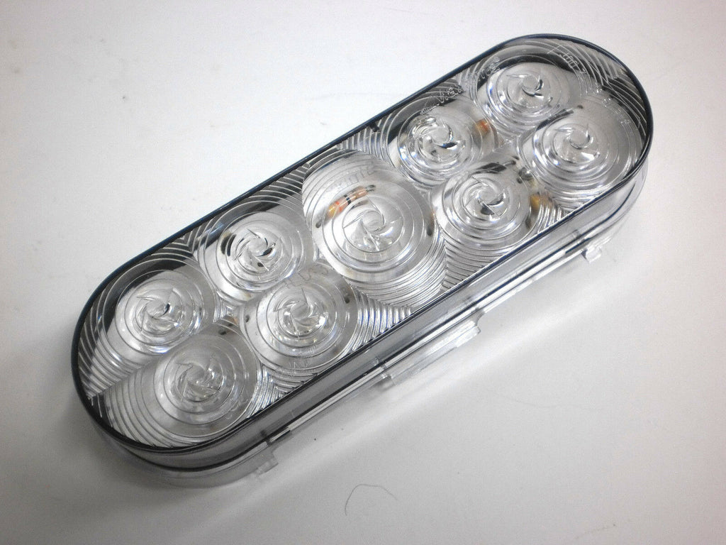 TWO Maxxima 6" Oval Red Clear LED Stop Turn Tail Light Truck Trailer RV  (M63322RCL-KIT-LOT2)