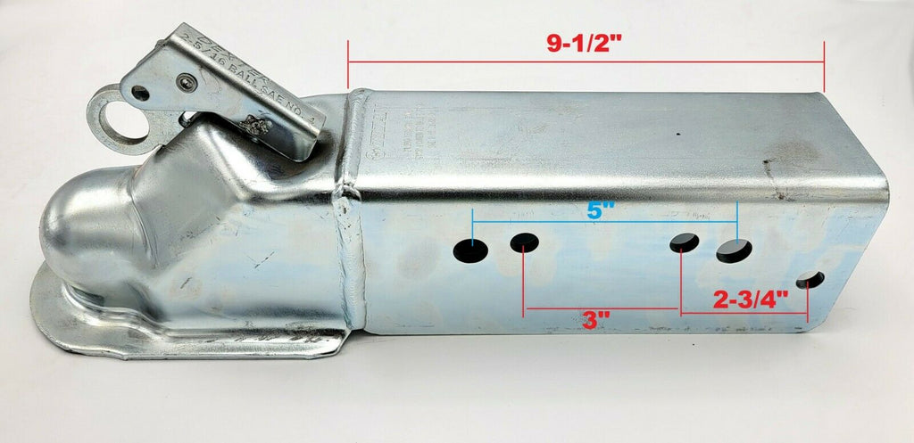 Titan Straight Tongue Trailer Coupler Zinc-Plated 21K 3" Chan 2-5/16" USA Made (4853100)