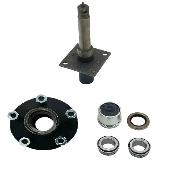 Pair - Stub End Replace Idler Axle Kit 5x4.5 Hub 2000# BT16 Spindle (BYOAK-5X45BT16-DNUFB-KITX2)