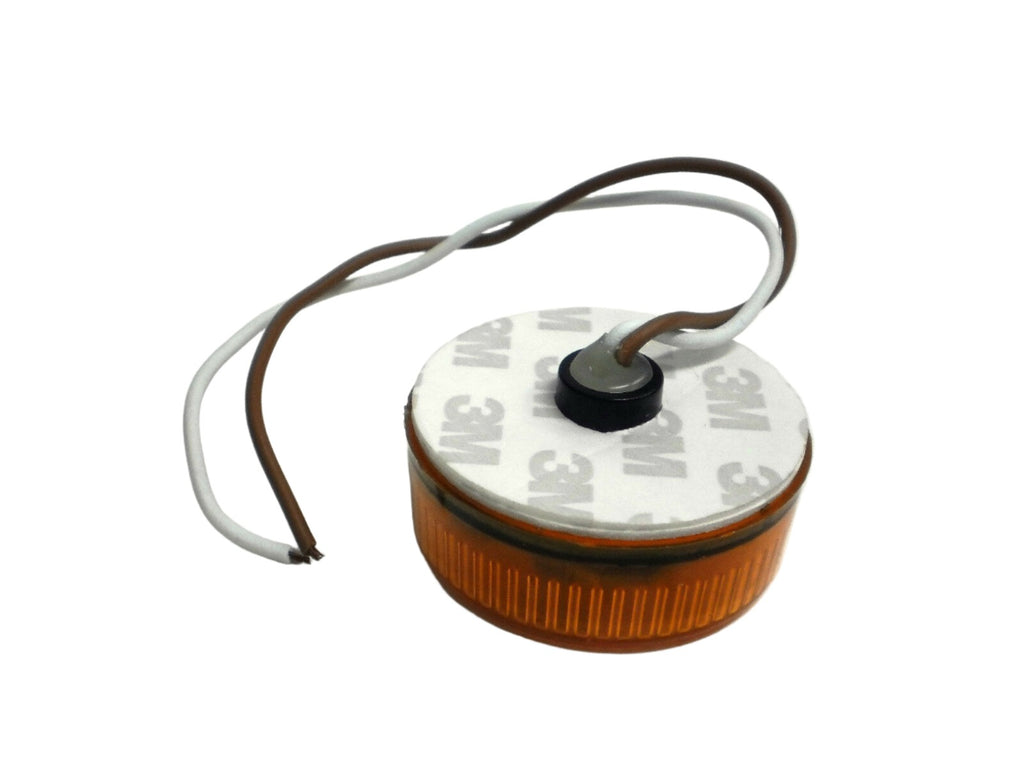 2" Amber Round Sealed Clearance Marker Light 4 LED 3M Self Adhesive Back Mount  (J-15-SA)