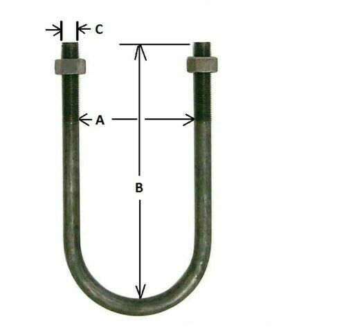 4 Heavy Duty 2-1/2" Round U-bolts 3500# Trailer Axle 7-3/4" w/Nuts 2-1/2" ID Kit (UBK-3500-R-HD)