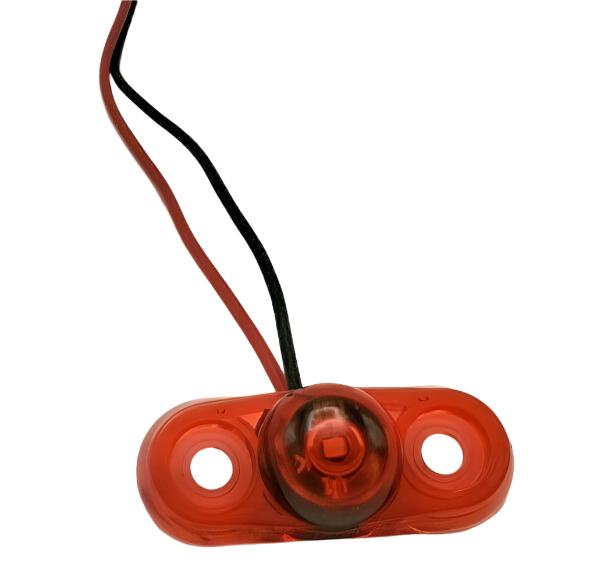 Oval P2 Rated 1-LED Surface Mount RED Lens 2-Wire LED Trailer Marker Light (J-57-R)
