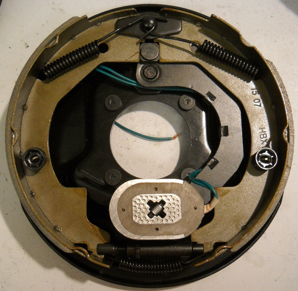 1- 5x4.5 3500# 5 Lug Brake Drum With 10" Right Hand Electric Backing Plate (94545-B-IMP-R)