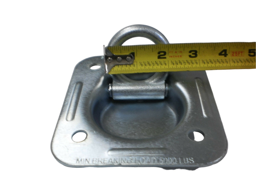 4 - 1/2" Thick Recessed 5000# D Ring Kits w/ Backing Plates & Bolts Car Trailer (RR5K-LOTOF4)