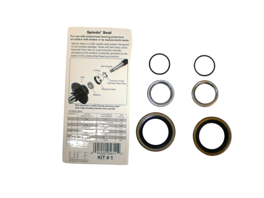 2-Trailer Axle Spindle Seal Repair Sleeve Kit 2000# Axel 1.98 OD #5 Spindo 44649 (5619U)