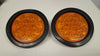 TWO 4" Round Dual Function 12 Diode Amber Amber LED Light Kit 3 Prong Trailer RV (J-4512-AK-LOTOF2)