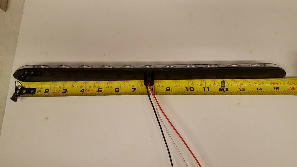 TecNiq 15" Stop Turn Tail Light LED Red Lights With Clear Lens and Chrome Bezel (T10-RC00-1 + T10-0C00-1)