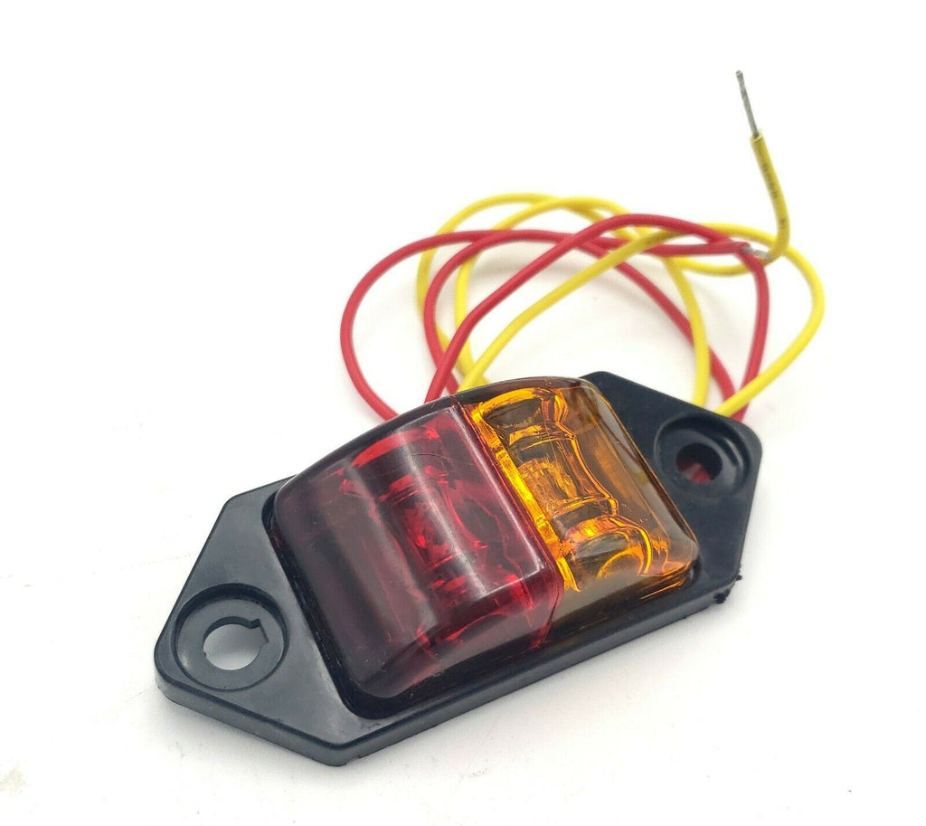 Kaper II 3-3/8" x 1-3/8" Red/Yellow LED Fender Marker Trailer Light P2 P3 Rated (L04-0038AR)