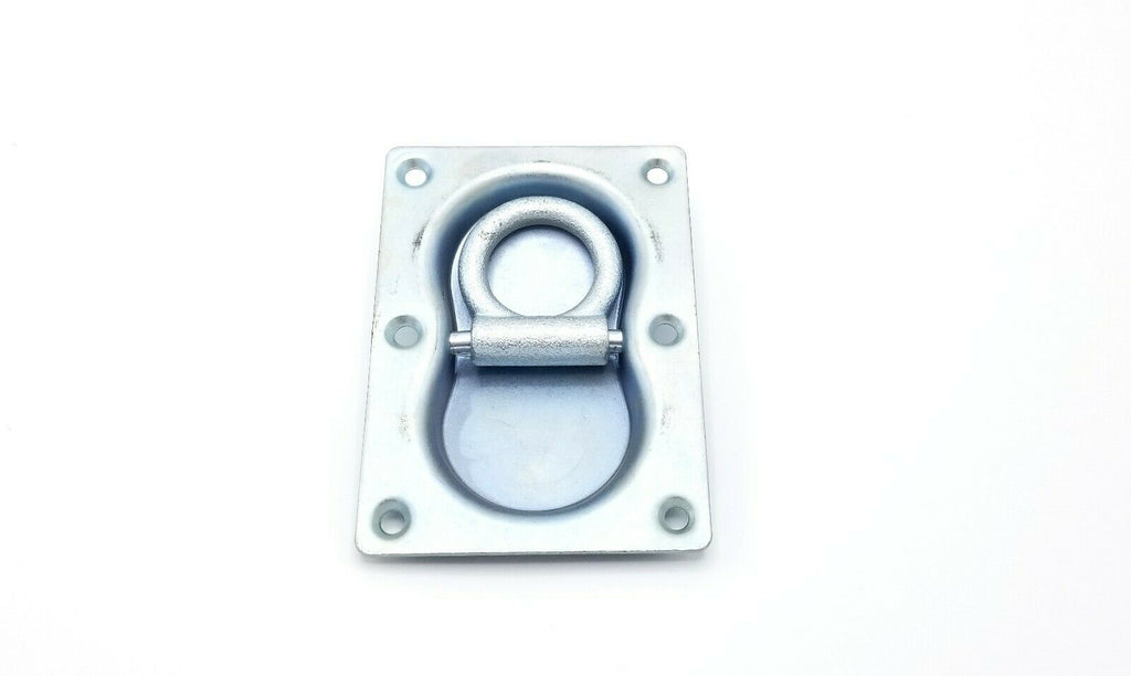 3/8" Zinc Plated Bolt On Recessed Mount Tie Down Rope Chain D-Ring Rated 3.3k  (RR12)