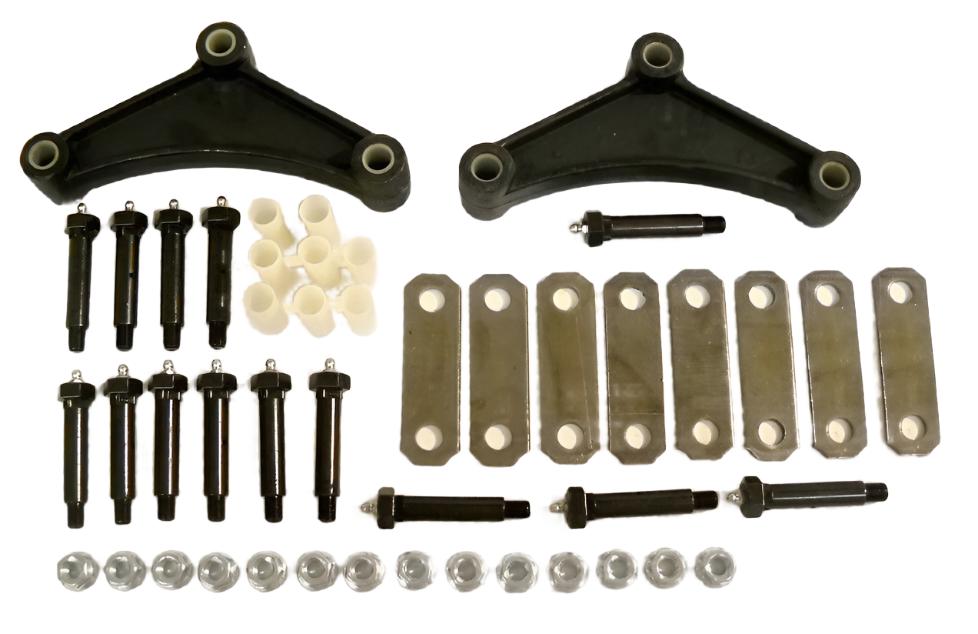 Greaseable Tandem Axle Trailer Spring Suspension Rebuild Kit Wet Bolt 3" Shackle (SRK-TA-WB-LE-3125)