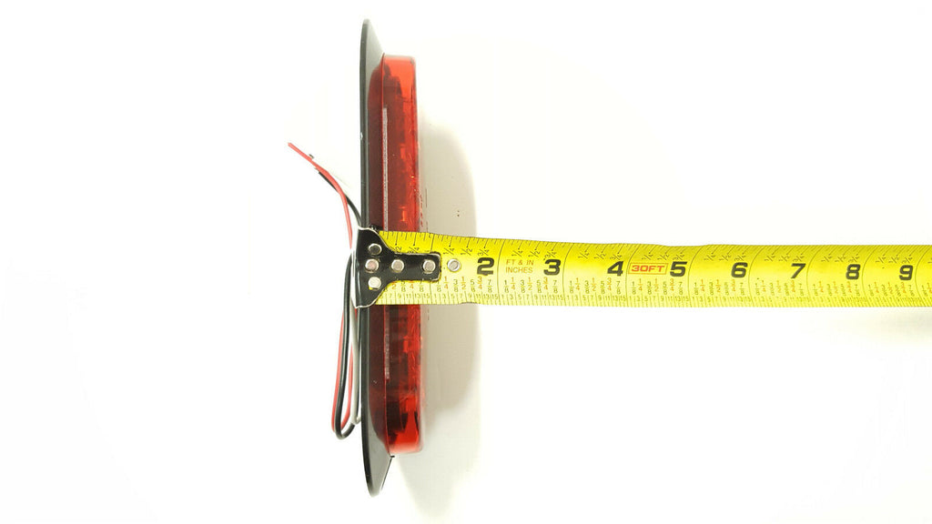 2 TWO - 6” Oval Red Flange Surface Mount Stop Turn Tail 10 LED  Trailer Light (J-66-FR-LOTOF2)