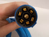 7 Way Plug Inline Pre-Wired Trailer Cord ARTIC BLUE with Junction Box 11 Ft Wiring Cable Towing (J-JB-11FT)