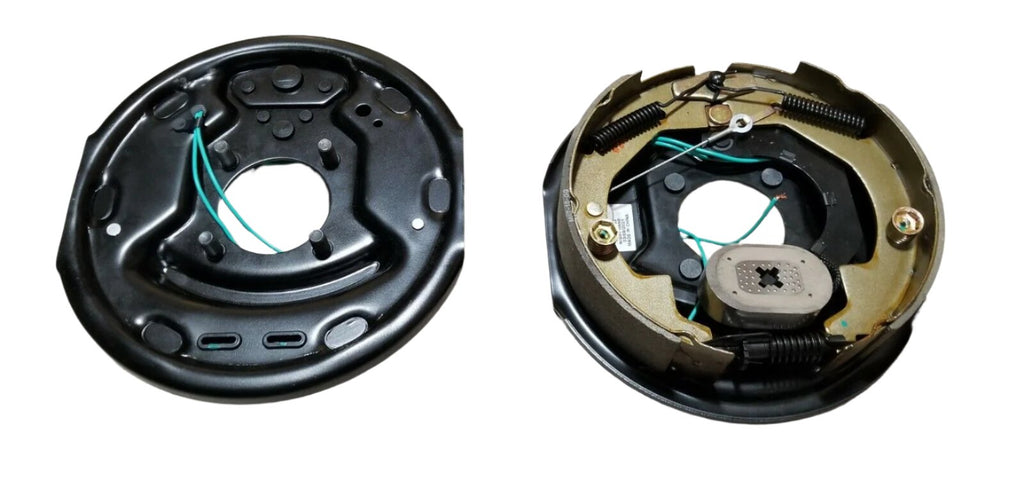 Four Trailer Backing Plate Brake Electric 10" Fits Dexter Nev-R-Adjust 3500 Self Adjusting (BK-10E-FSA-SET-2)
