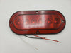 Surface mount Flat 6" Oval LED S/T/T, RED Lens, 6 Diode, Red Reflective border (J-656-FRX)