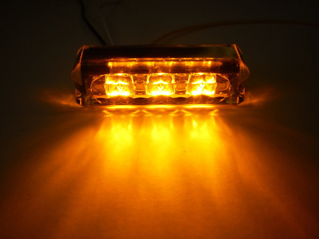 1 -USA TecNiq Amber Marker Turn  3 LED EON Light w/Vertical SS Mount Motorcycle  (E03-ASV3-1)