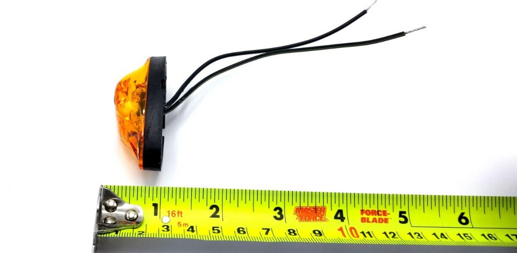 Amber LED Oval Dragon's Eye 2 Diode Amber Lens/Light Marker Clearance Trailer (L04-0072A)