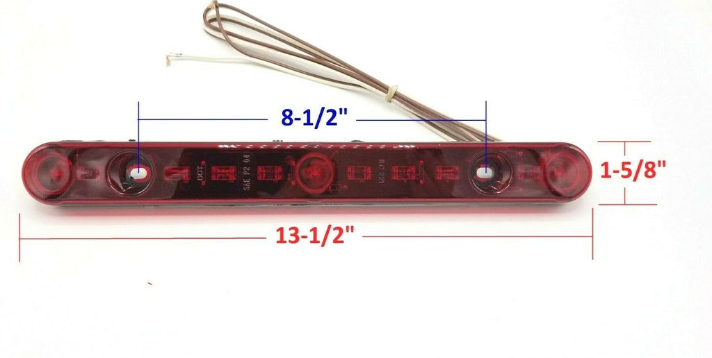 Hylite Red Light Red Lens 3 LED ID Bar for Semi Camper Truck or Trailer (221-4400-1)