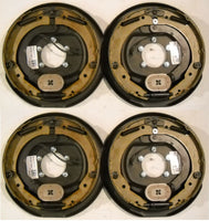 Two Pair (4) 12"x 2" Electric Trailer Axle Backing Plates Complete Brakes Left & Rt RV  (12RVEB-2P)