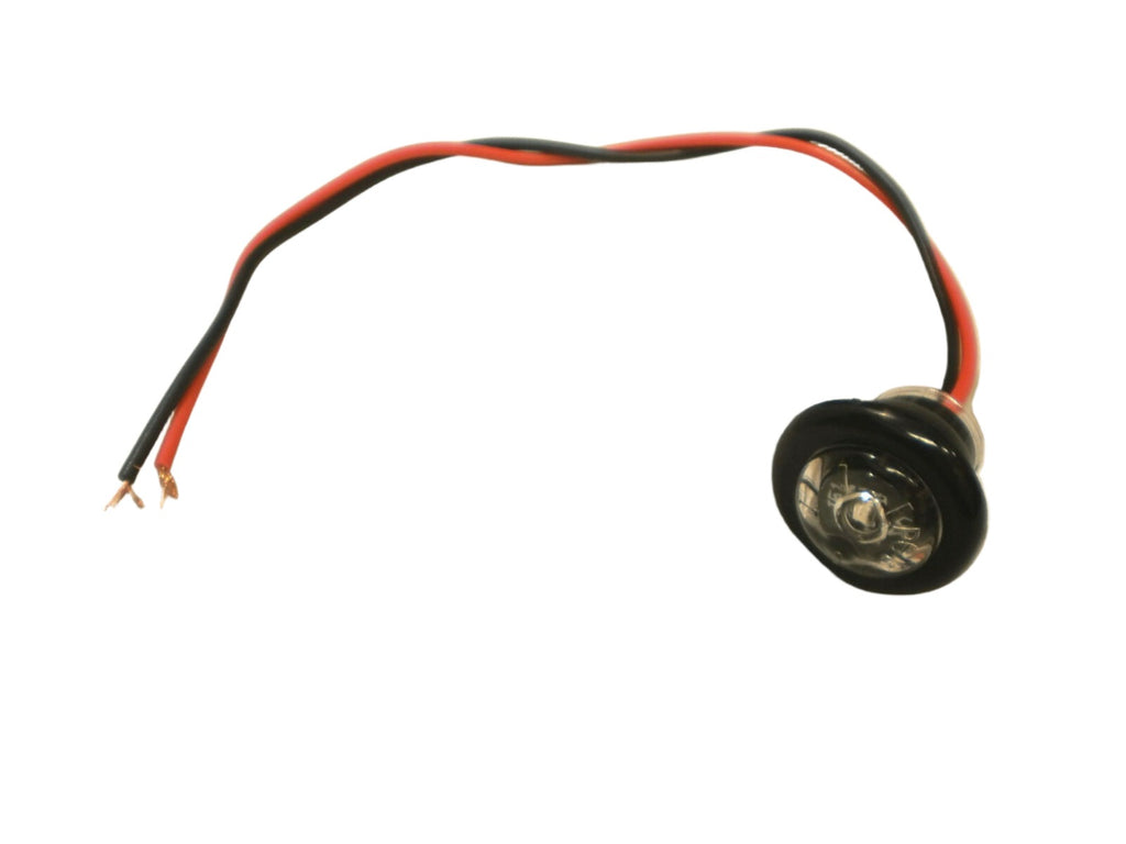 25- 3/4" Red Clear LED Clearance Side Marker Bullet Trailer Light Truck PC Fire (J-51-RC-L25)