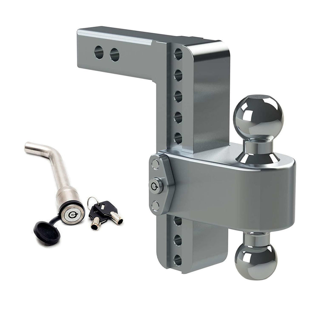 Weigh Safe Aluminum 180 Ball Mount fits 2" Receiver 8" Drop 9" Rise 10k Rated (LTB8-2-KA)