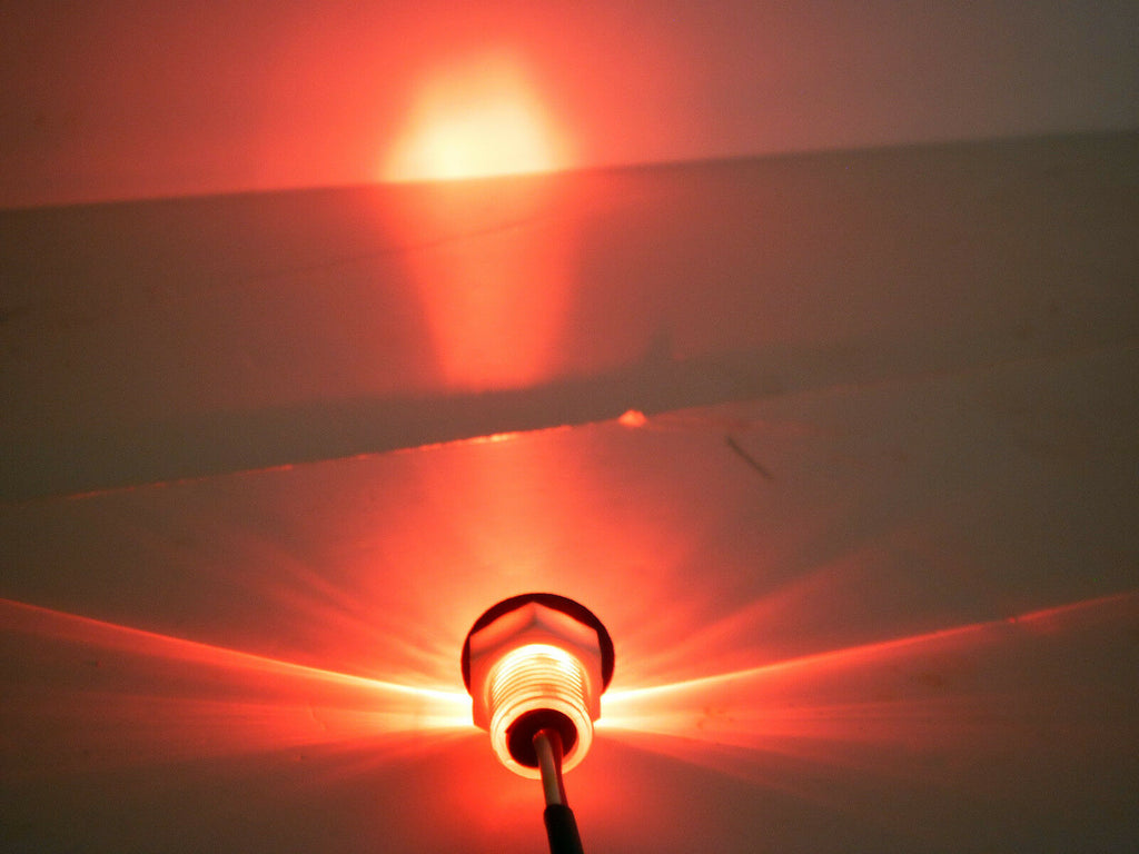 10 - 11/16" Red Clear Motorcycle ATV Pond Pool Light 1 LED Waterproof  Accent   (J-5-RC-LOTOF10)