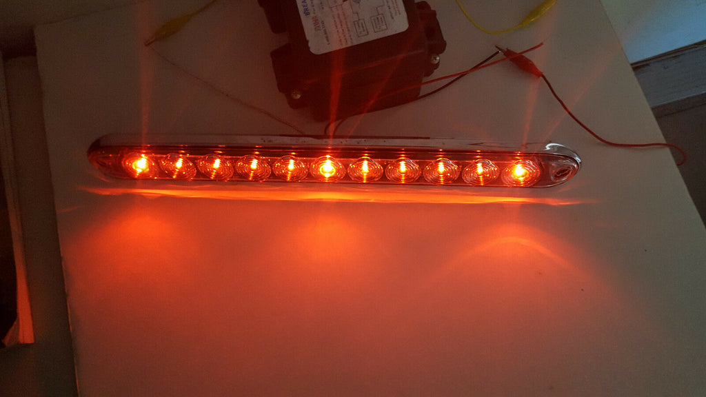 TWO 15" Dual Function Stop Turn Tail LED Red Light Clear Lens & Chrome Bezel (T10-RC00-1 + T10-0C00-1LOTOF2)