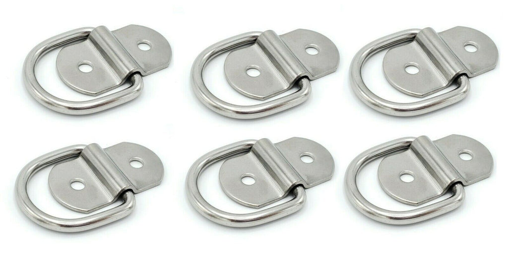 6 - 3/16" D Ring Rope Tie Down 1000# Rated Trailer ATV Snowmobile Truck Jeep (SR10-6)