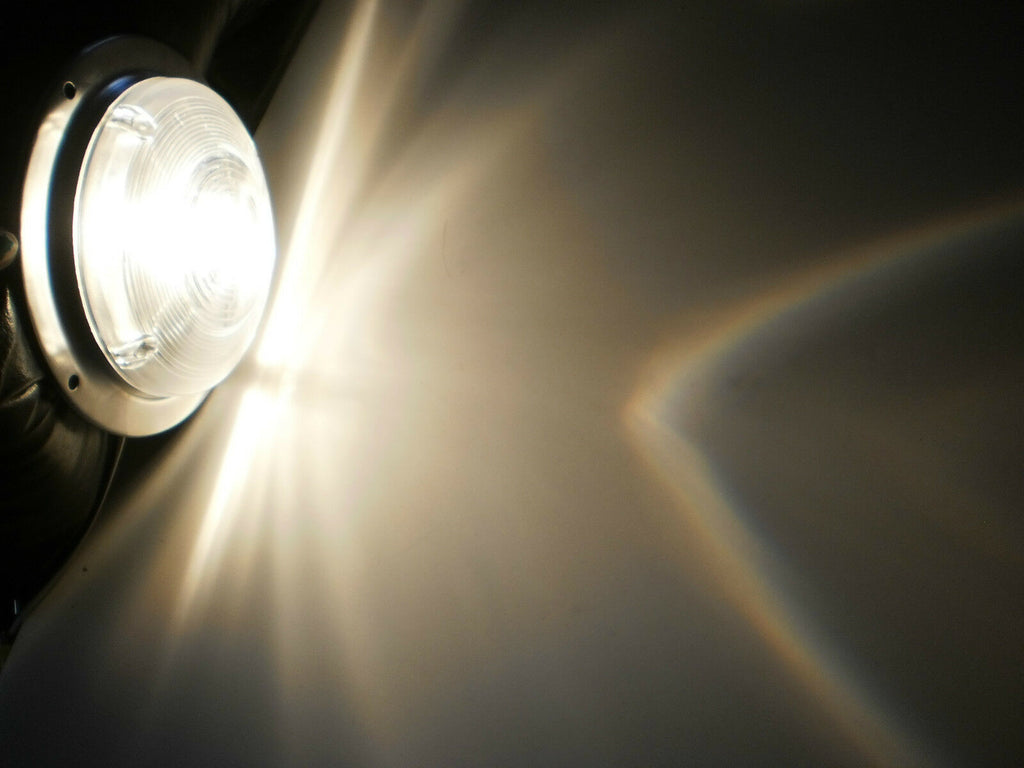 6” Round Interior Dome Light with Stainless Steel Base RV Camper Trailer  (D-61)