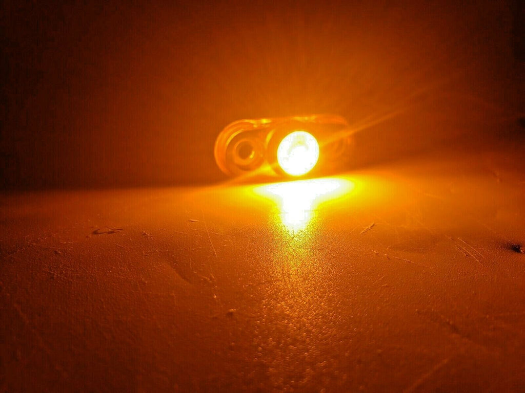 Oval P2 Rated 1-LED Surface Mount AMBER Lens 2-Wire LED Trailer Marker Light (J-57-A)