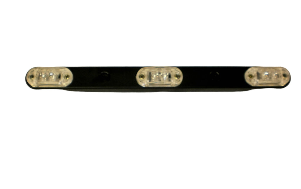 1 - LED 3 Light ID Bar Amber Clear 1 x 2.5 Oval Trailer Truck Flatbed RV Cargo (J-555-AC)