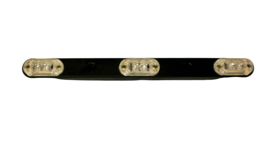 1 - LED 3 Light ID Bar Amber Clear 1 x 2.5 Oval Trailer Truck Flatbed RV Cargo (J-555-AC)