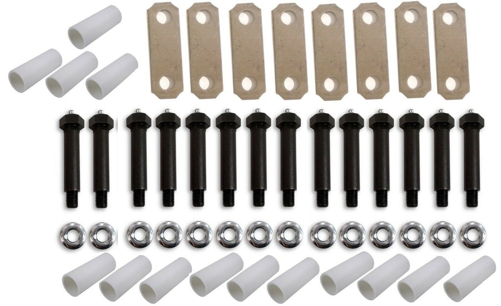 Tandem Axle Spring Suspension Rebuild Greaseable Wet Bolts 2.562" Shackles (SRK-TA-WB-2.562)