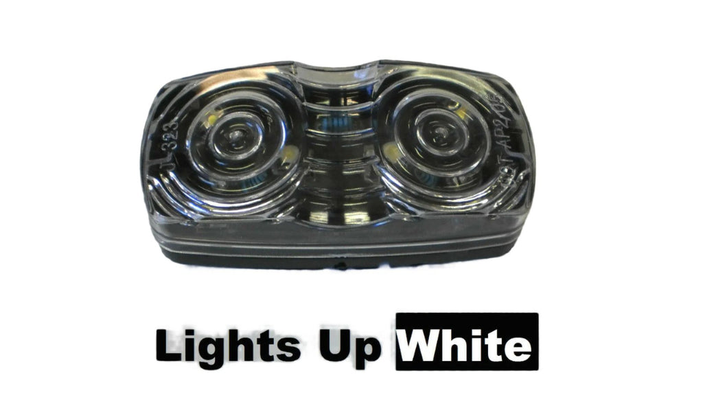 Jammy 2" x 4" Clear LED Double Bullseye Light – 6 LED – 12V Trailer Marker Light (J-325-C)