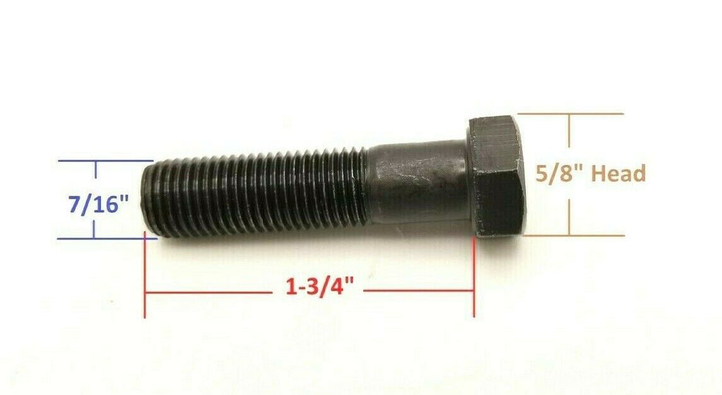 7 Mounting Bolts 7/16 x 1-3/4 for 10k 12k 15k Backing Plate Brake Axle Trailer  (7-116-LOTOF7)