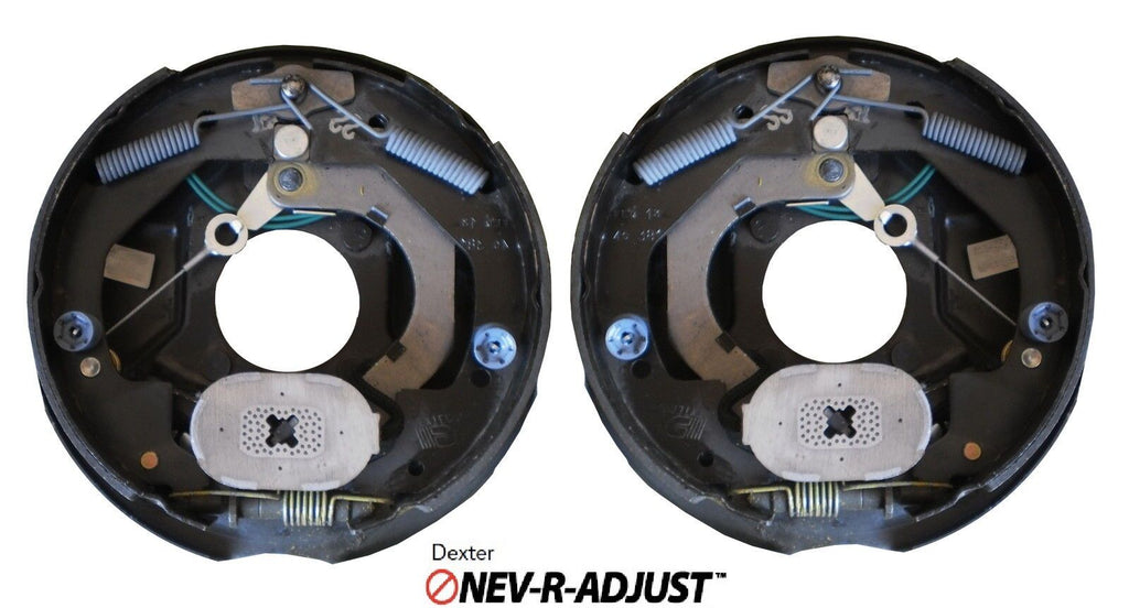 Pair 10" Dexter 3500 Nev-R-Adjust Electric Trailer Brake Never Adjust Pair Self (23-468 + 23-469)