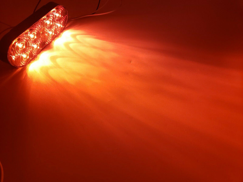 Two 6" Oval Red LED TecNiq Hybrid Reverse Lights RV Camper Trailer (T70-RW0T-KITX2)