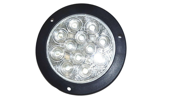 ONE -  4" Round 12 Diode Amber LED With Black Recessed Mount Flange Bracket  (J-4512-ACK + J-40-FB)